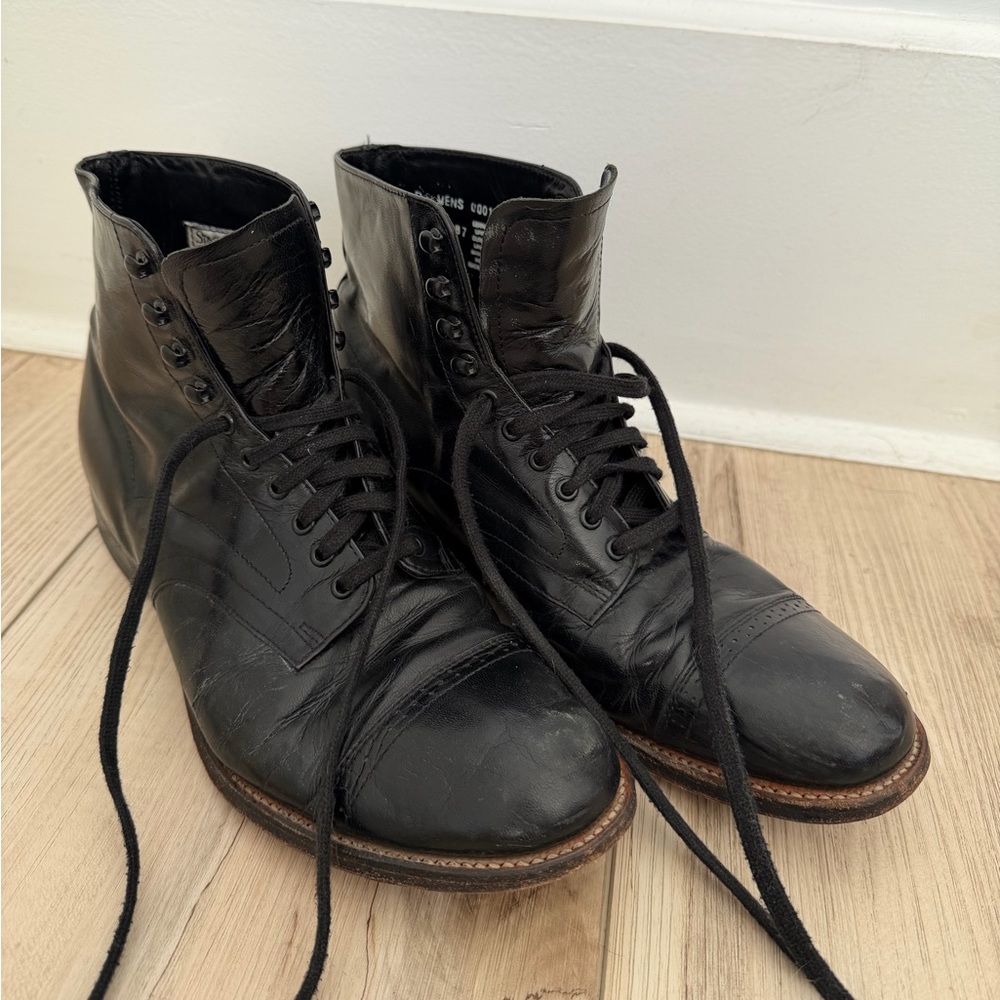 Stacy Adams Madison cap toe black boots 7.5 men’s